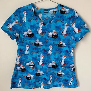 Disney Frozen Olaf V-Neck Scrub Top